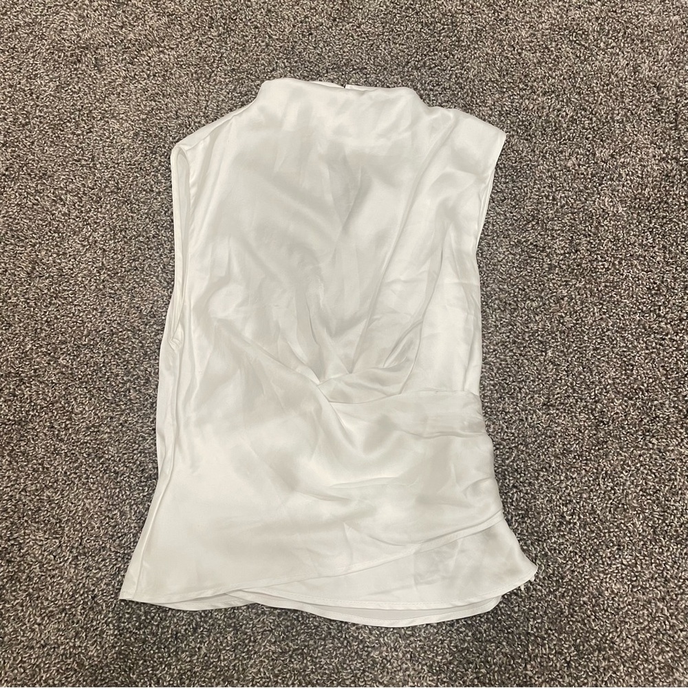 Zara White Sleeveless Blouse